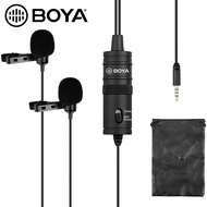 BOYA BY-M1DM Dual Omni-directional Lavalier Microphone Lapel Mic for iPhone Android Smartphone Mobile Phone / DSLR Camera / PC / Audio Recorder