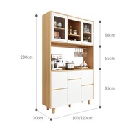 100cm濶 淺木色配白色北歐餐邊櫃 儲物櫃 家用酒櫃 茶水櫃 現代簡約玄關櫃