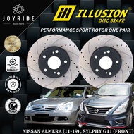 ILLUSION NISSAN ALMERA (2011-2019), SYLPHY G11 FRONT (DEPAN) PERFORMANCE DISC ROTOR
