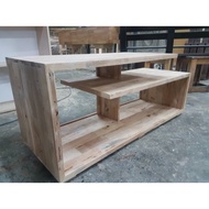 Rak Tv Kayu Getah Rubber Wood  4ft x 1.5ft tinggi 2ft