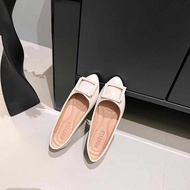 Women Pointed Flat Shoes Jelly Shoes Square Buckle OL Office Shoes