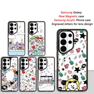 Music BT21 Animal Sticker Casetify Samsung Acrylic Magnetic Phone Case Suitable for Samsung Galaxy S
