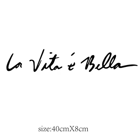 La Vita E Bella Beautiful Life New Cool Style Car Sticker, Vinyl BodyDecor Wall Reflective Sticker L