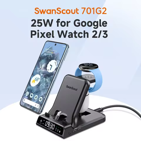 SwanScout 701G2 25W Fast Wired Charger for Google Pixel Watch 3 2 Charging Station for Google Pixel 