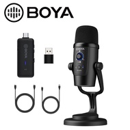BOYA BY-PM500W Dual Function USB Wireless Microphone Conference Call for Android Type-C Phone Tab Pad Desktop PC Laptop