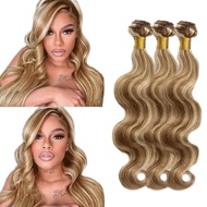 P4613 Bundles Ombre Brown Body Wave Human Hair Bundle Two Tone Color 4 Brown Mixed With Blonde Bundl