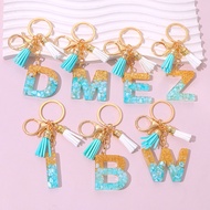 1Pcs Fashion A-Z Letter Resin Keychains Creative 26 Alphabet Keyring Handbag Ornaments Friend Gift S