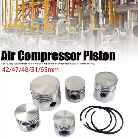 1pc Air Compressor Piston &3pcs Piston Rings Kits Set Oil Ring Air Pump Accessories Metal Pneumatic 