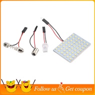 White 1210 SMD 48 LED Car Interior Dome Light Panel w T10 BA9S Festoon