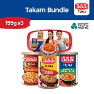 Tuna Takam Bundle (555 Tuna Spicy Caldereta 155g + 555 Tuna Afritada 155g + 555 Tuna Sisig 155g)