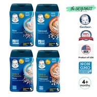 GERBER, Baby Cereal, 227g, Single Grain Rice/Oatmeal/DHA & Probiotic Rice/Oatmeal, 4+ Months