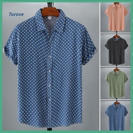 Turove Polka Dot Men Shirt Lightweight Men Shirt Men's Polka Dot Hawaiian Shirt Short Sleeve Casual 