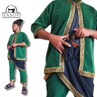 BAJU LAYANG/SILAT DEWASA SET LENGKAP BUSANA MELAYU HIJAU