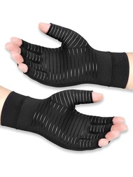 關節炎壓縮手套女性男士緩解手掌和隧道露指適用於,支撐適用於關節,銅手套