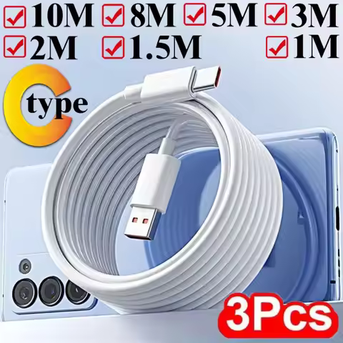 1-3Pcs Extra Long USB C Cables 120W 10A Super Fast Charging Type C Charger Cord for Samsung Computer