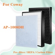 For Coway Air Purifier AP-1008DH AP1008DH Replacement HEPA Filter and Activated Carbon Filter