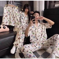 [Padded] Crayon Shin-Chan 3-Piecc Ice Silk Pyjamas Set (Top + Shorts + Long Pants)