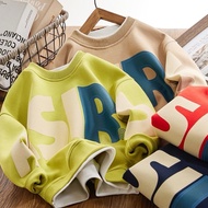Shipped From Thailand Children's Long-Sleeved Shirt 2-12 Years Old New SIR Cotton Fabric Round Neck 