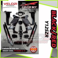 VELOZI COVER SET BLACK/RED Y125ZR Y125 ZR WITH STICKER