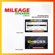 EMBOS Brand Hi-Quality Mileage Stickers for Windscreen for Engine Oil Auto Transmission Fluids Service &amp; Etc