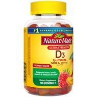 วิตามินดี 3 5000 IU Nature Made Extra Strength Vitamin D3 5000 IU (125 mcg) Gummies, Dietary Supplement, 90 Count