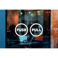 Glass Stickers PUSH-PULL Door Set Of 2 Pieces 9 x 9 cm (G0012) PUSH Sign PULL Sticker