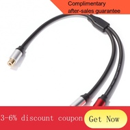 computer audio Computer Audio Metal Audio Cable 2 RCA Male To 1 RCA Female Y Splitter Cable For Car Amplifier Speaker St