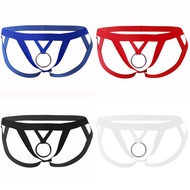 inhzoy Mens Fancy Metal Ring Thong Lingerie Open Buttocks Elastic G-String Underwear for Couple Games Valentines Day