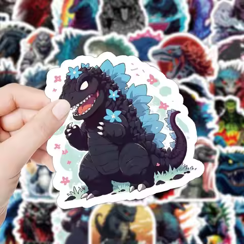 Hot Anime Godzilla 60pcs Stickers Cartoon Creative Box Cup Book Desktop Decoration Sticker DIY Water
