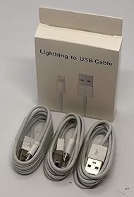 GF Imports - [3 Pack] Lightning to USB A Cable - Apple MFi Certified - White - 3 Feet /0.9 Meters