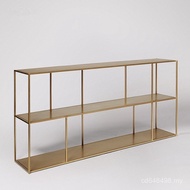 Rak Hiasan Ruang Tamu Nordic Dipasang di Dinding Seni Besi Hitam Emas Moden TV Mudah Dinding Besi Ra