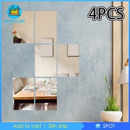 [Almencla1] 4 Pieces Mirror Sticker Wall Decal Mirror,Easy to Install,Mirror Sheets Mirror Tiles for Door Living Room