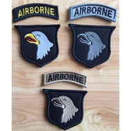 Hook And LOOP Patches AIRBORNE Eagle Embroidery Military Tactical Badge Applique For LuggageTag Back
