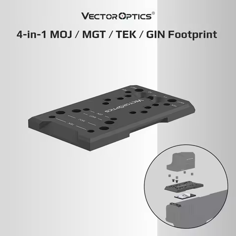 Vector Dovetail Adapter Mount Moj Mgt Tek Gin Footprint 7075-T6 Aluminum Rear Sight Plate Optic Moun