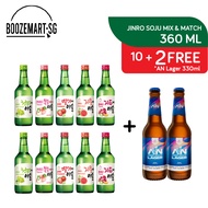 JINRO Soju Mix &amp; Match 360ml x 10s - FOC AN LAGER BOTTLE  2'S (Authentic Agent Stock)