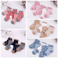 ♥️Ready stock ♥️(5pcs in 1set) Giftset Baby Sock Newborn Baby Girl Boy Socks NB-1yr