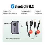 UGREEN อุปกรณ์รับ-ส่งสัญญาณบลูทูธ Bluetooth Car Receiver Adapter 3.5มม AUX Jacks for Car Speakers Au