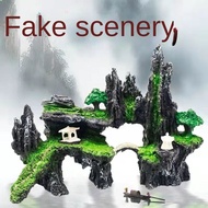 Aquarium Fish Tank Landscaping Rockery Stone Landscape Package Full Set Amphibious Decoration Small 