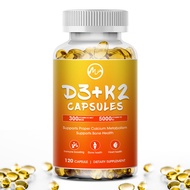 MINCH Vitamin D3K2 Capsules for Bone &amp; Heart Health Formula 5000 IU Vitamin D3 &amp; 300 mcg Vitamin K2 Support Immune System Health