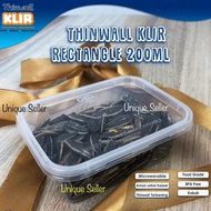 [Contents 25] Thinwall Rectangle 200 ML KLIR Thinwall Rectangular/ 200ml KLIR Lunch Box/ Dessert Des