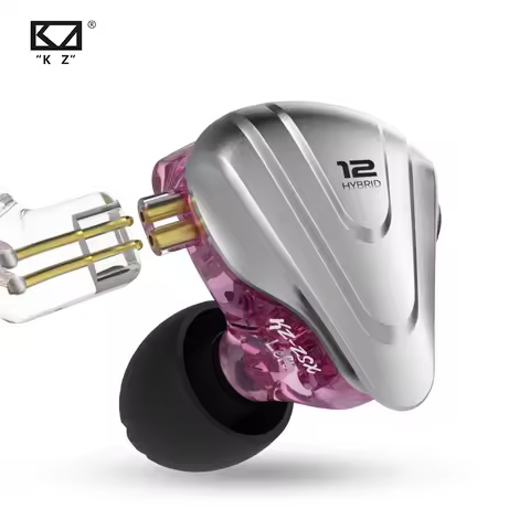KZ ZSX 5BA+1DD Hybrid 12 drivers Metal Headset HIFI Bass Earbuds In-Ear Monitor Noise Cancelling Ear