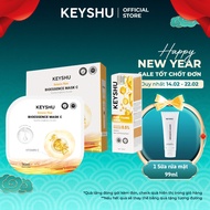 KEYSHU Skin Whitening Combo Includes 1 Box of Vitamin C Mask and 1 Ever Young Serum
