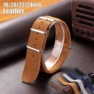 18mm 20mm 22mm 24mm Suede Genuine Leather Watch Strap Universal Belt Bracelet  NATO Zulu Watch Band 