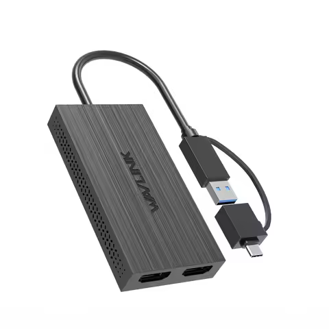 USB 3.0/USB C to Dual HD Adapter Dual Display 2K/4K Video Extend/Mirror For Windows M1/M2/M3 Mac