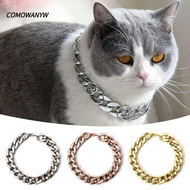 COMOWANYW Chain Dog Collar, Chain Collar Cat Dog Gold Necklace Pet Necklace, Fashion Adjustable Gold