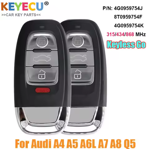 KEYECU 8T0959754F 4G0959754J Full Smart Remote Car Key Fob For Audi A4 A5 A6L A7 A8 Q5 Keyless Go 75