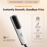 Japan AKIRA New Mini Portable Ceramic Negative ion Straightener Comb Straightening Beard Brush for W