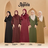 Dalila Jubah Aqeela Ironless Material Satin Amboss Ironless -Ringan Selesa Dipakai dengan Poket Prak