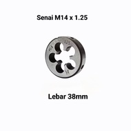 1pcs mata senai snai snei m14x1.25 senai baut 19 drat halus round die tap lebar 38mm