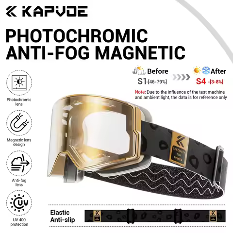 KAPVOE K722 Outdoor Photochromic Ski Snowboard Goggles Women Men Skiing Eyewear Mask Snow Sports Ant